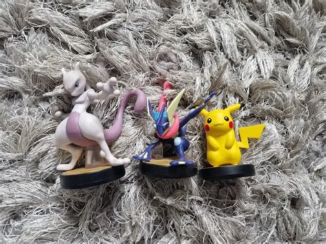 NINTENDO SUPER SMASH Bros Pikachu Greninja Mewtwo Pokemon Amiibo Figure