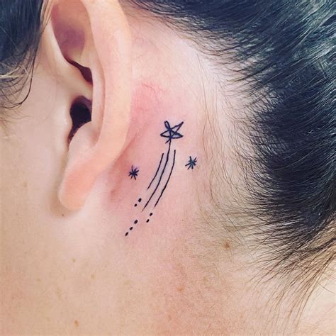 Star Tattoos For Men Behind Ear