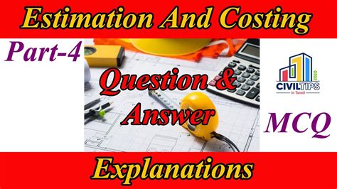 தமிழ் Estimation And Costing Question And Answer Exam Tnpsc Ae Rrb Ssc Je