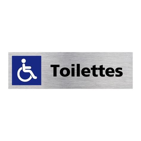 Pictogramme TOILETTES HANDICAPES Q0127 Plaque Aluminium Brossé