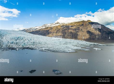 Aerial View Of Flaajokull Glacier In Vatnajokull National Park In South