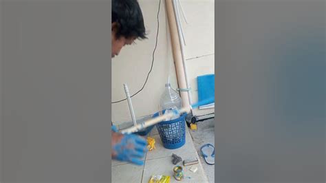cat tongkat pramuka biru kuning putih youtube