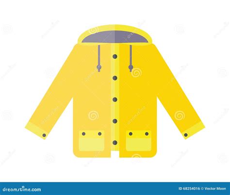 Yellow Raincoat Weather Jacket Cartoon Vector Illustration ...