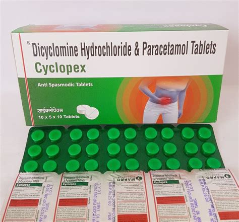 Cyclopex Tablet Dicyclomine Hydrochloride Paracetamol Tablets At Best 11730 Hot Sex Picture