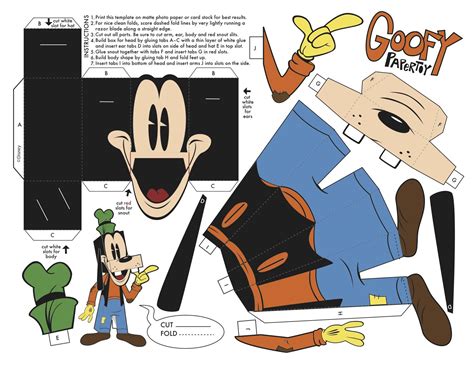 Goofy Foldable Papercraft Paper Toy Disney