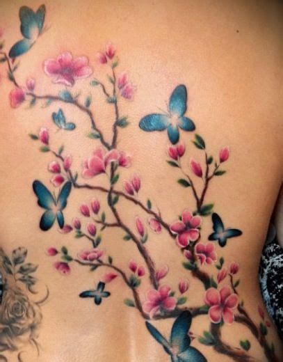 Butterfly Tree Floral Back Tattoos Creative Tattoos Tattoos For