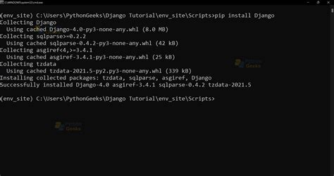 Django Installation And Environment Setup Python Geeks
