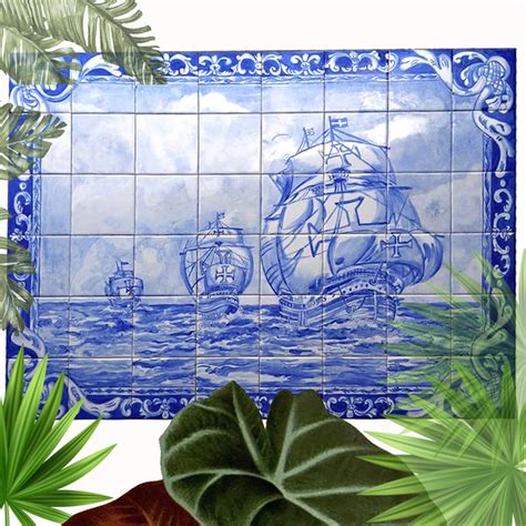 Caravelas Portuguesas Painel Em Azulejos Pintado M O