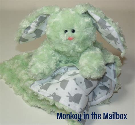 Bunny Rabbit Lovey Blanket Lovie Stuffed Animal Minky Satin Etsy