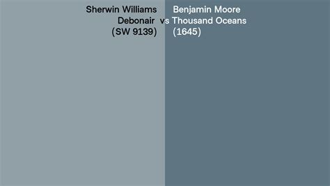 Sherwin Williams Debonair SW 9139 Vs Benjamin Moore Thousand Oceans