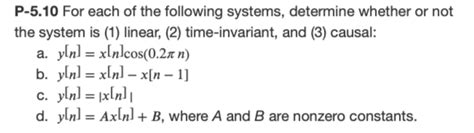 Solved P 5 10 For Each Of The Following Systems Determine Chegg