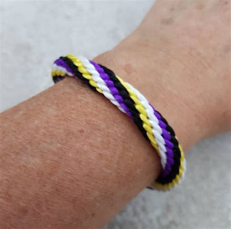 Non Binary Bracelet Nonbinary Flag Lgbtqia Je Folksy