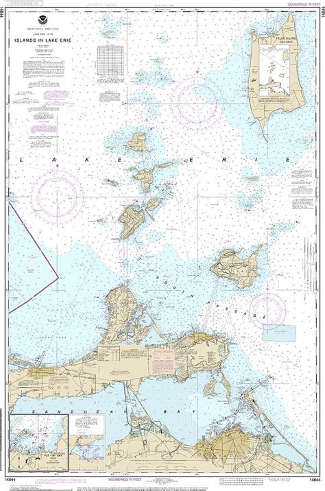 Nautical Chart 14844 Islands In Lake Erie Put In Bay Mixed Media By