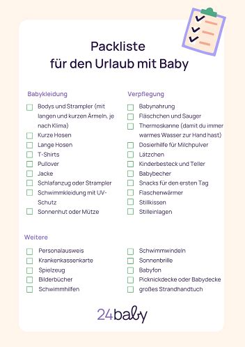 Packliste F R Den Babyurlaub Was Muss Alles Mit Baby De