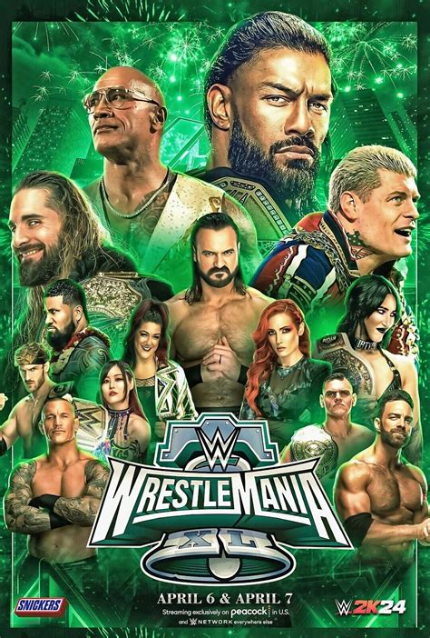 WWE Wrestlemania 40 Poster (2024) - 11x17 | Grelly UK