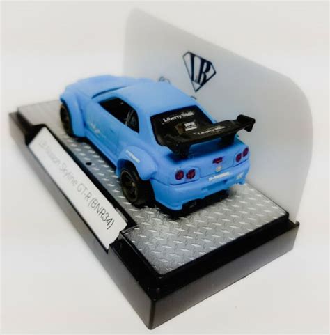 2019 Hot Wheels Liberty Walk Nissan Skyline Gt R Bnr34 Blue Custom Widebody Ebay