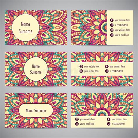 Mandala Business Card Template Stock Vector Illustration Of Islamic