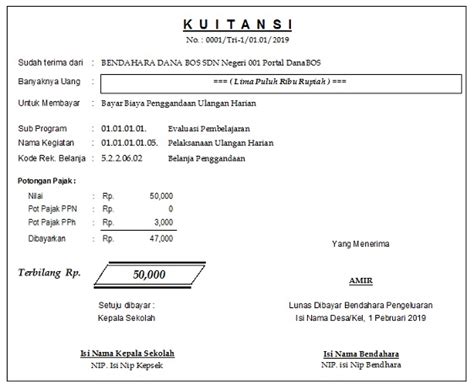 Contoh Format Kwitansi Bos 2019 Ilmusosial Pendidikan Hot Sex Picture