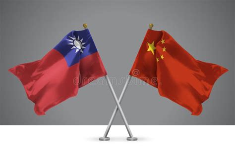 Two Crossed Flags Of China And Taiwan Stock Illustration Illustration