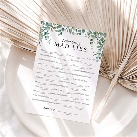 Bridal Shower Mad Libs Etsy