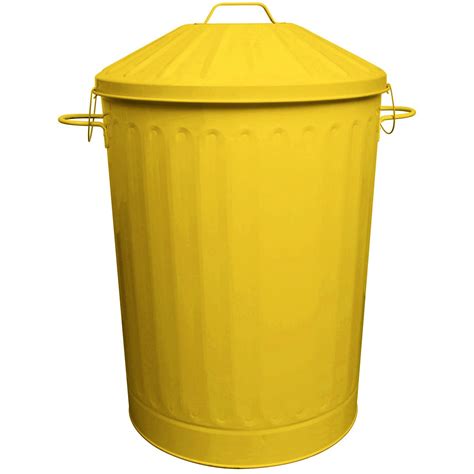 90l Colour Metal Dustbin House Garden Storage Bin With Special Locking