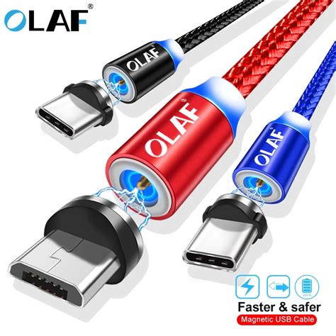 Olaf Cable Usb Magn Tico De Carga R Pida Cable Micro Usb Para Xiaomi