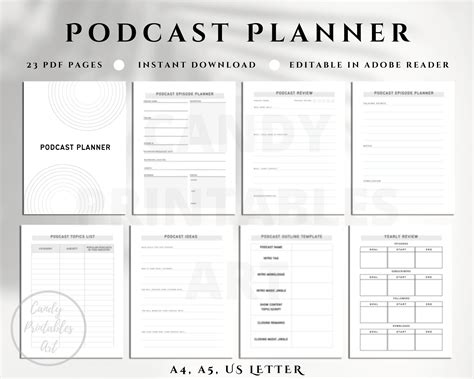 Podcast Planner Template Editable Podcast Worksheet Podcast Printable ...