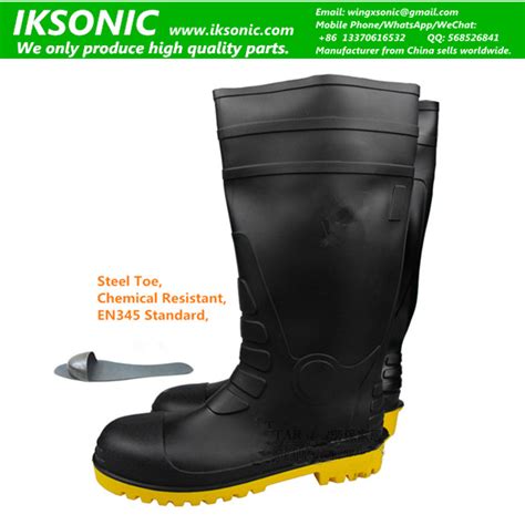 Industrial Steel Toe Rubber Boots Chemical Resistant Large Sizes