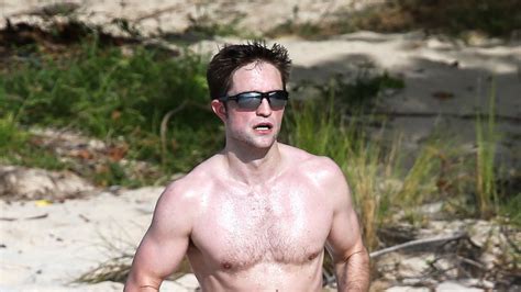 Robert Pattinson Working Out Shirtless On The Beach—pics Marie Claire