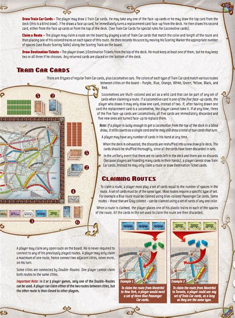 Ticket To Ride Rules Official Game Rules