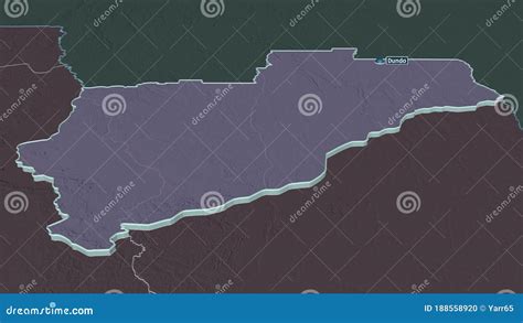 Lunda Norte Angola Extruded With Capital Administrative Stock