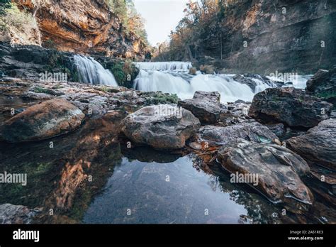 Waterfall At Willow River State Park In Hudson Wisconsin In Fall