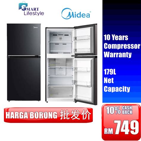 Midea 200l 2 Door Refrigerator Mdrt267mtb30 Shopee Malaysia