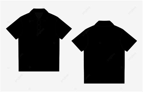 Gambar Templat Reka Bentuk T Shirt Polo Hitam Pendek Pakaian