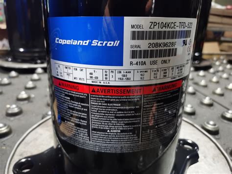 3hp Low Temperature Copeland Scroll Compressor Zb21kqe Tfd 558 Hermetic