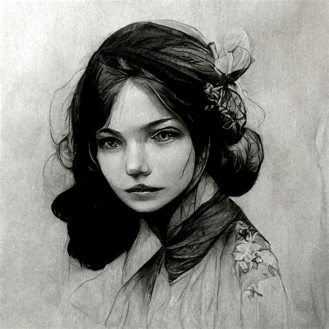 Beautiful Black And White Portrait Intricate Details Midjourney