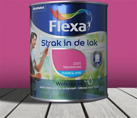 Flexa Strak In De Lak Watergedragen Zijdeglans Signaalroze Ml Bol