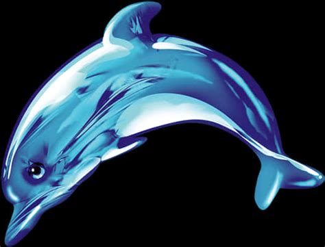 Download Gleaming Blue Dolphin Artwork | Wallpapers.com