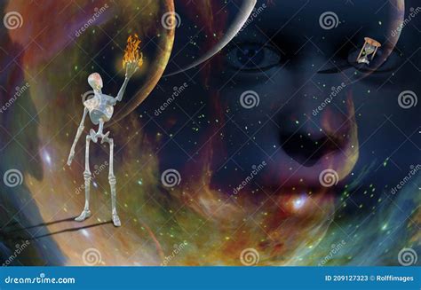 Face In Vivid Space Stock Image Image Of Eternal Flame