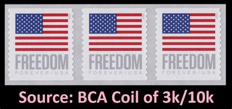 Us Flag Freedom Forever Strip Bca Stamps From K K Coil Mnh