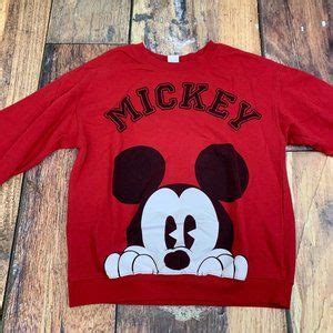 Disney Shirts Tops Disney Mickey Mouse Peekaboo Red Crewneck