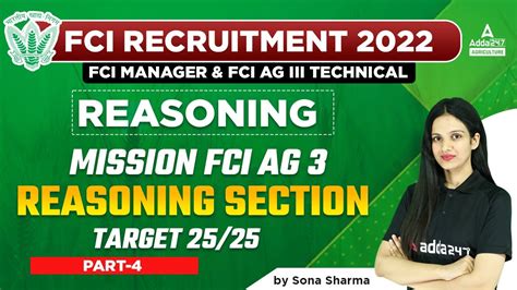 Fci Recruitment Fci Manager Fci Ag Technical Reasoning By