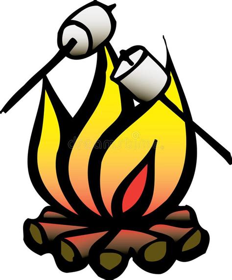 Campfire Roasting Marshmallows Clip Art