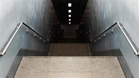 Looking Down Passageway Stairs To Subway Station 11374688 Stock Photo