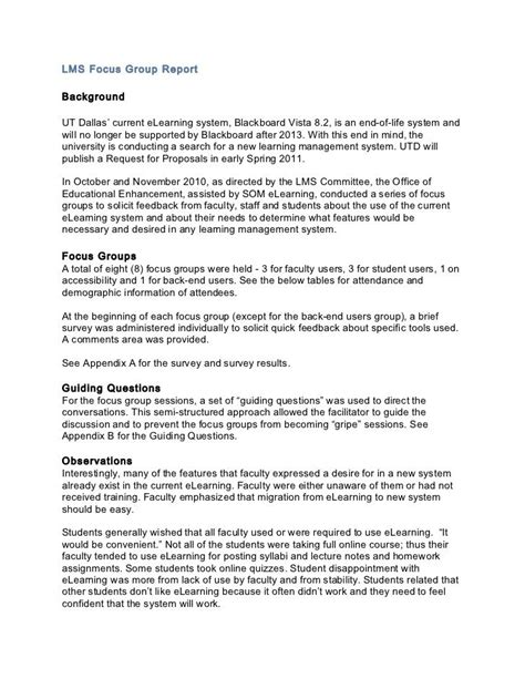 Focus Group Discussion Report Template 3 PROFESSIONAL TEMPLATES