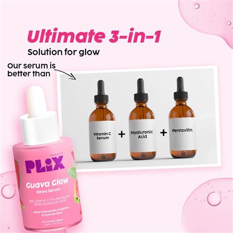 Plix 23 Vitamin C Guava Face Serum With Hyaluronic Acid And Pentavitin