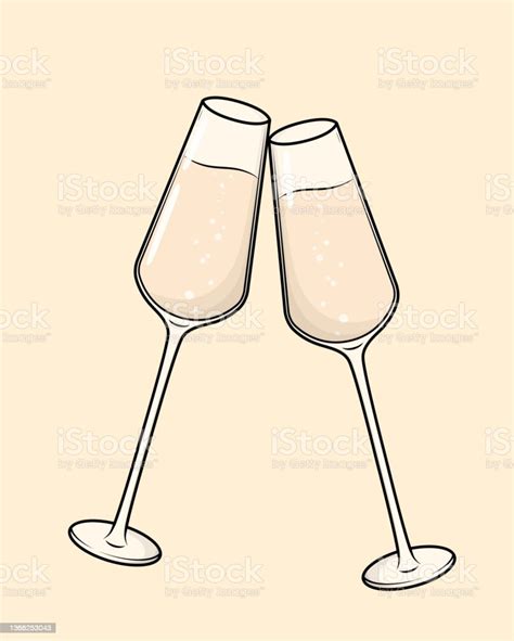 Champagne Glasses Clinking Stock Illustration Download Image Now Champagne Flute Champagne