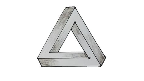 Optical Illusion Triangle 3D drawing - How to Draw an Optical Illusion Triangle