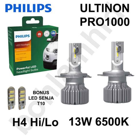 Jual Lampu LED Mobil H4 Hi Lo Philips Ultinon Pro1000 6500K PRO 1000