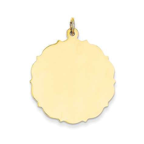 14k Yellow Gold Plain 018 Gauge Engravable Disc Charm Walmart